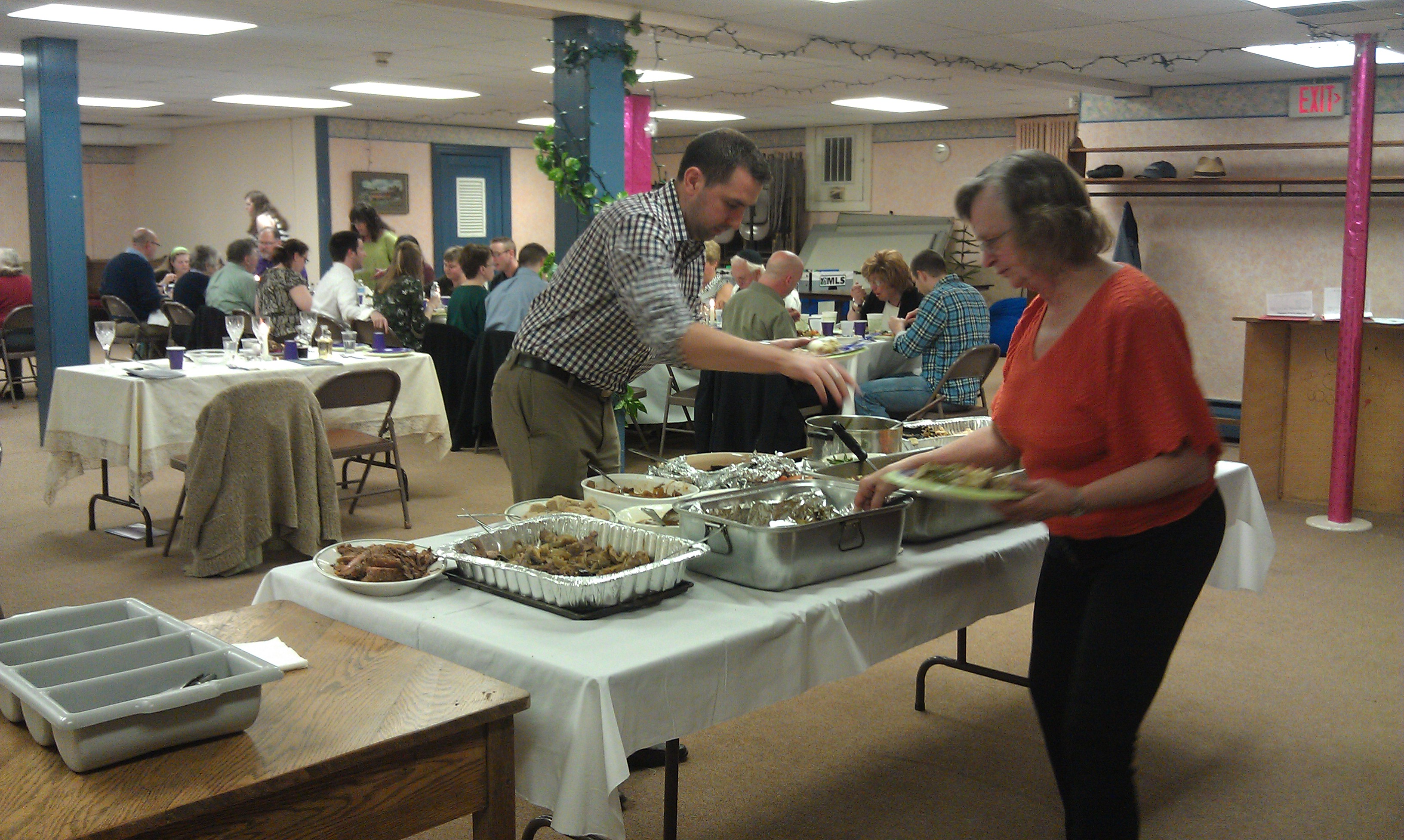 Joan at serving line