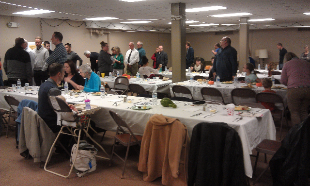 waiting in the food line